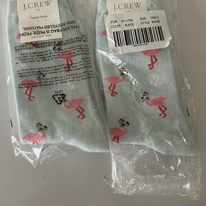 J.Crew Trouser Socks Flamingo Print Winter Holiday | One Size -2 items